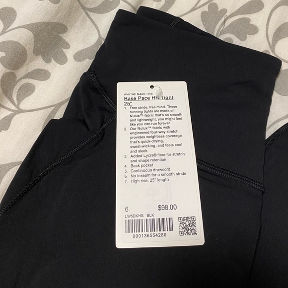 BRAND NEW Lululemon Base Pace High-Rise Tight 25" - Picture 7 of 8